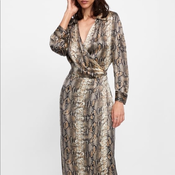 NWOT Zara Snake-print Dress - Picture 3 of 5